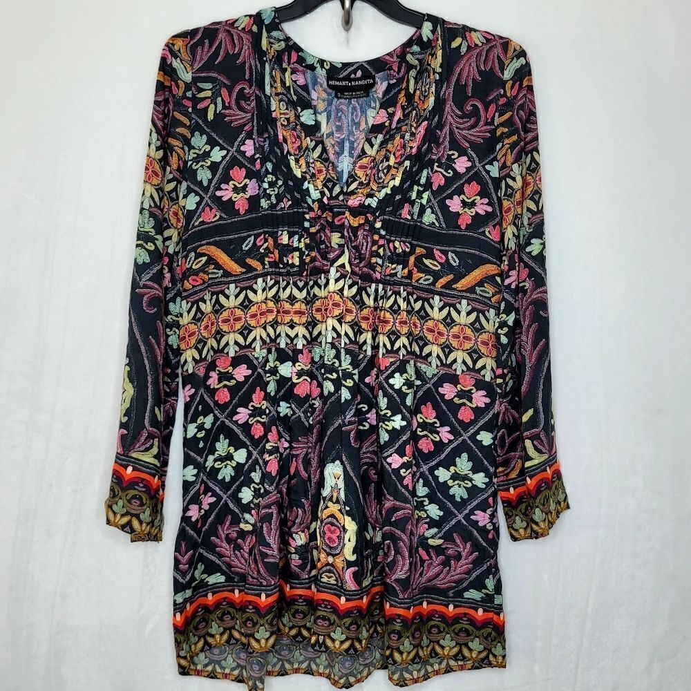 Hemant & Nandita Multicolor Embroidered Mini Dress Size Small